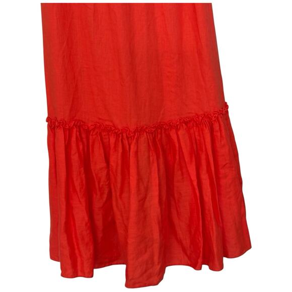 Trina Turk Loosen Up Linen Skirt in Firestick Red Size M - Picture 11 of 12